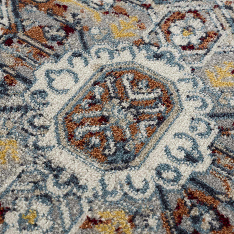 Cabacungan Blue & Rust Washable Area Rug by Hauteloom