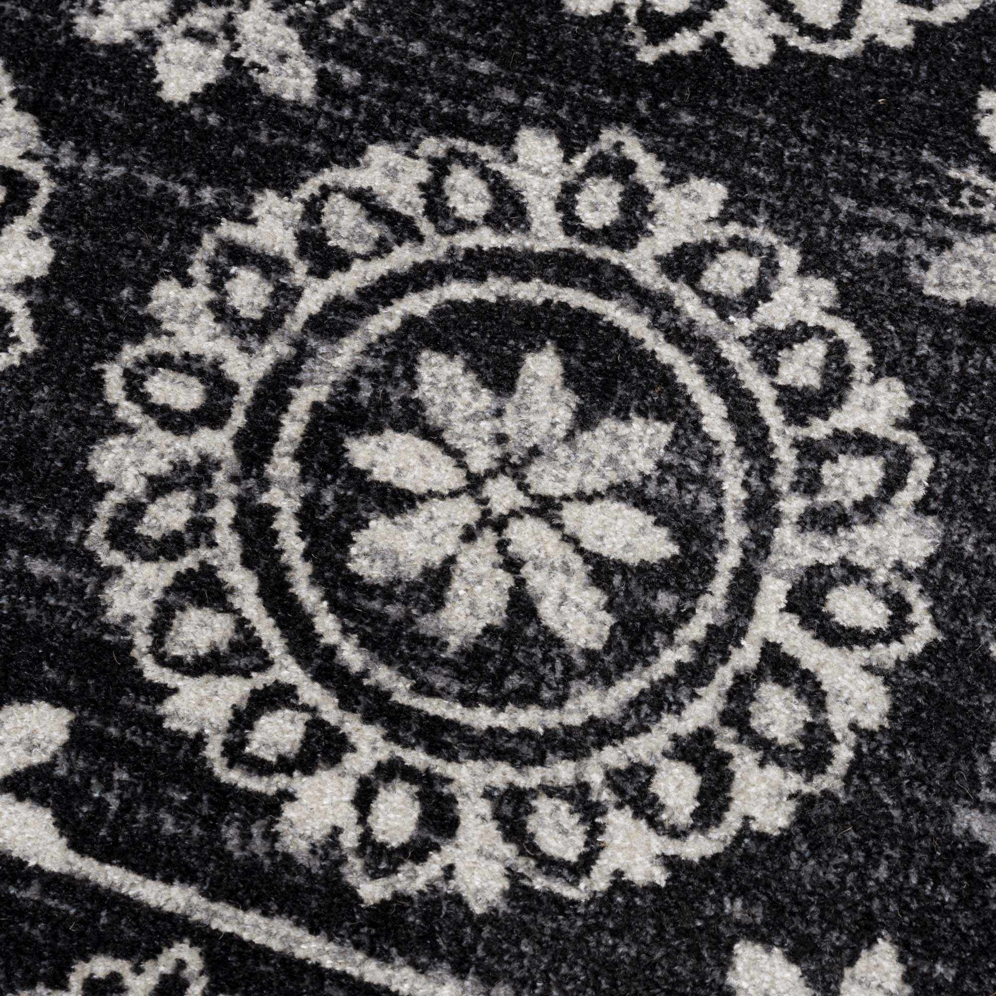 Kahraman Black & White Washable Rug - Clearance by Boutique Rugs
