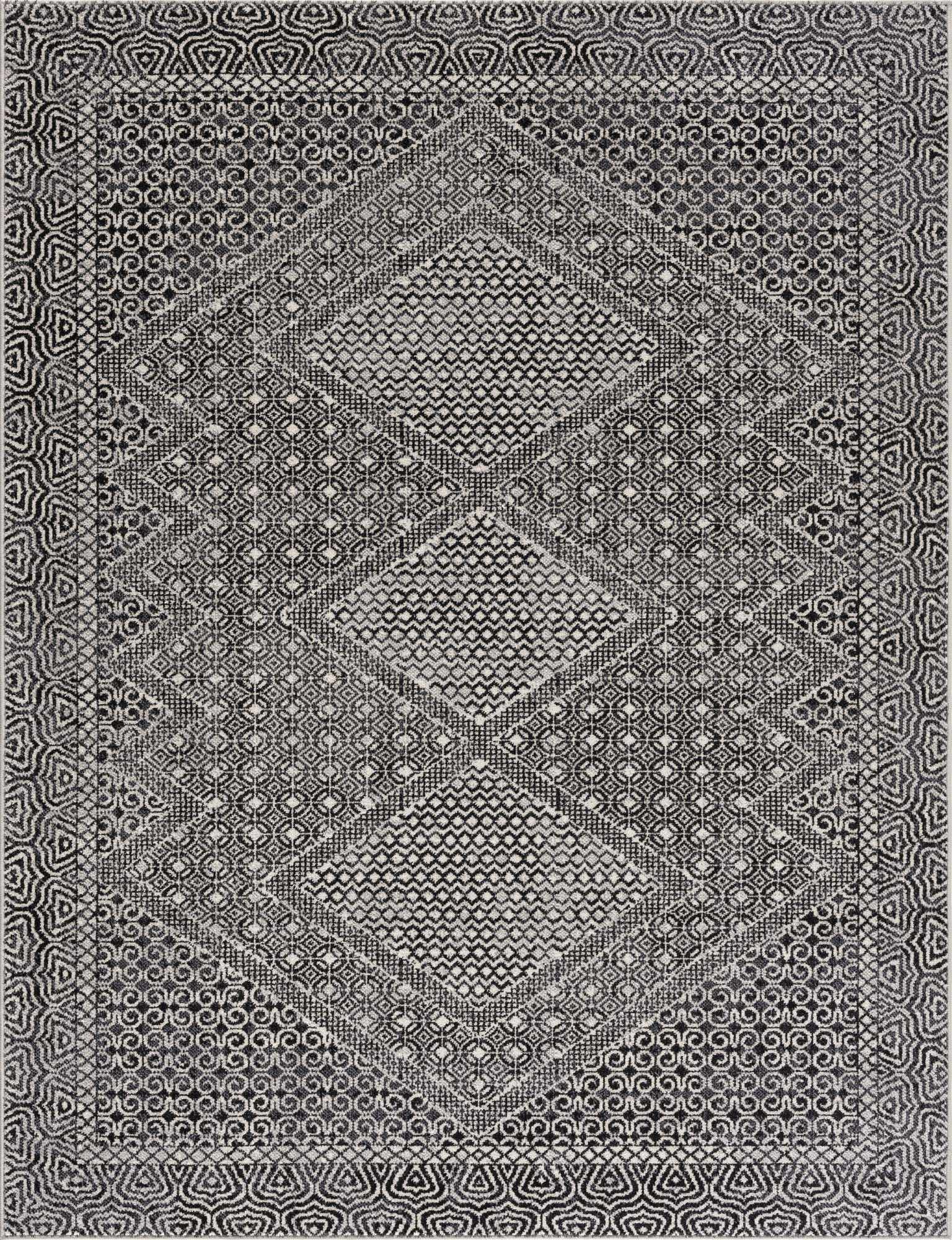 Coledale Black & White Washable Rug - Clearance by Boutique Rugs