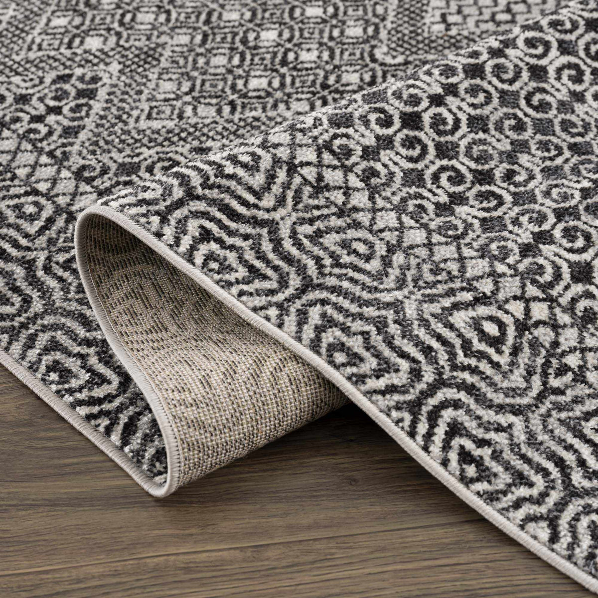 Coledale Black & White Washable Rug - Clearance, photo 9 of 21