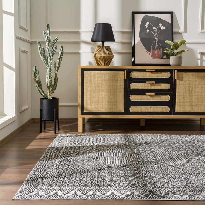 Coledale Black & White Washable Rug - Clearance by Boutique Rugs