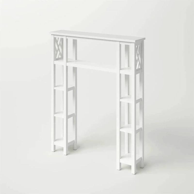 Over the Toilet Bathroom Shelving Unit with 9-Shelves in White Wood Finish by HomePacific