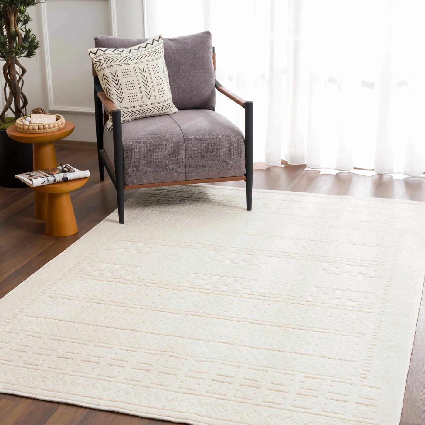 Bahar Cream Washable Area Rug by Boutique Rugs