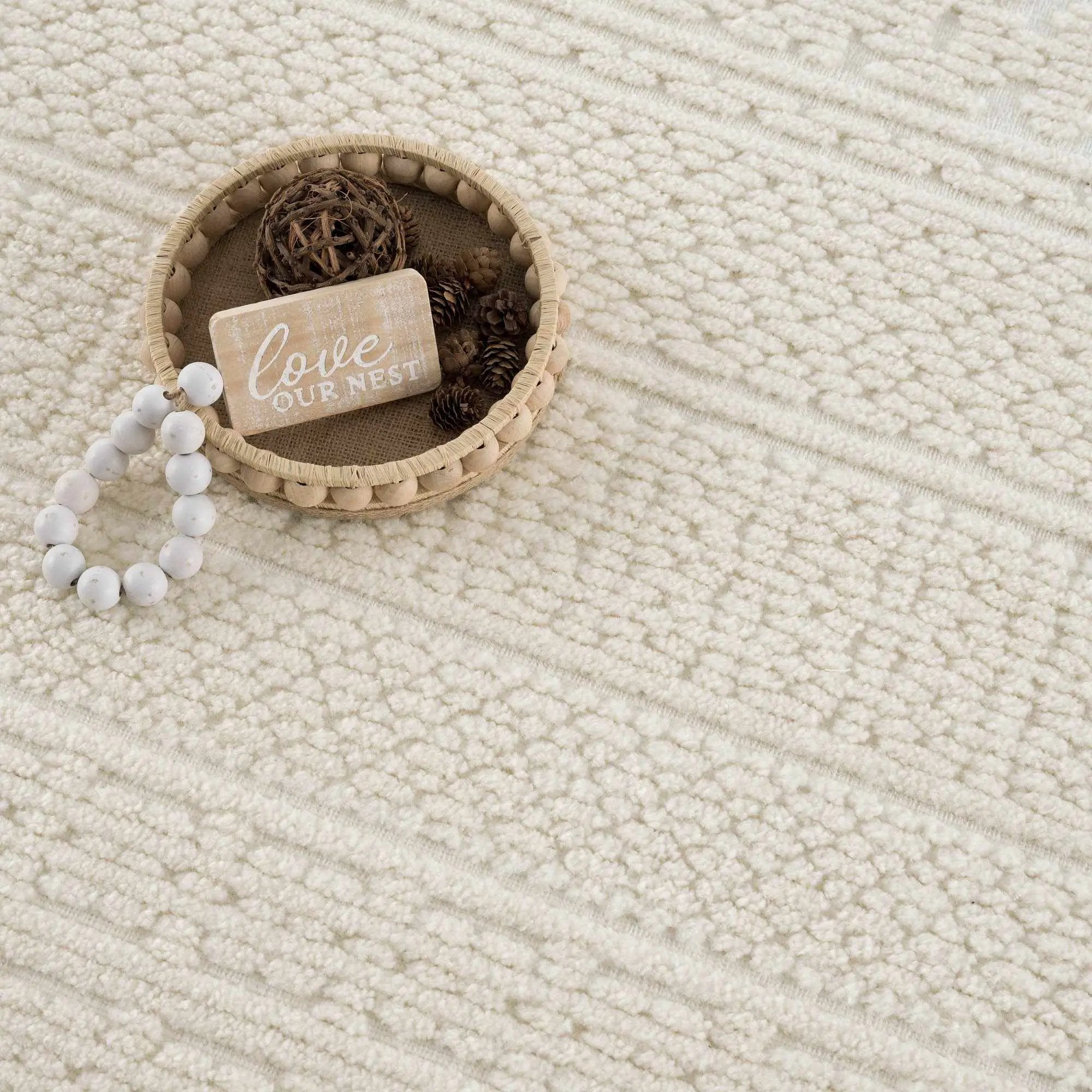 Bahar Cream Washable Area Rug by Boutique Rugs