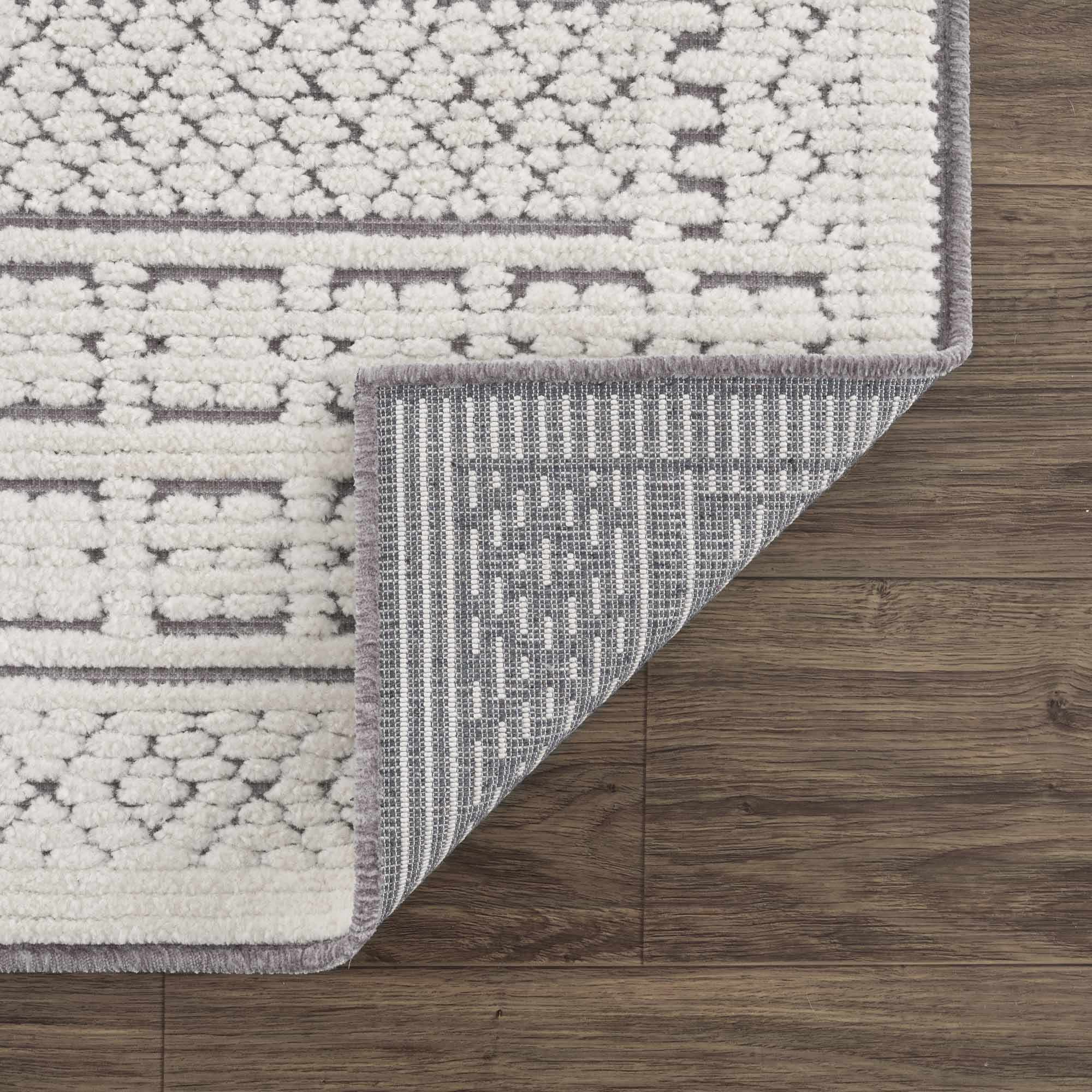Bahar Cream & Gray Washable Area Rug - Clearance by Boutique Rugs