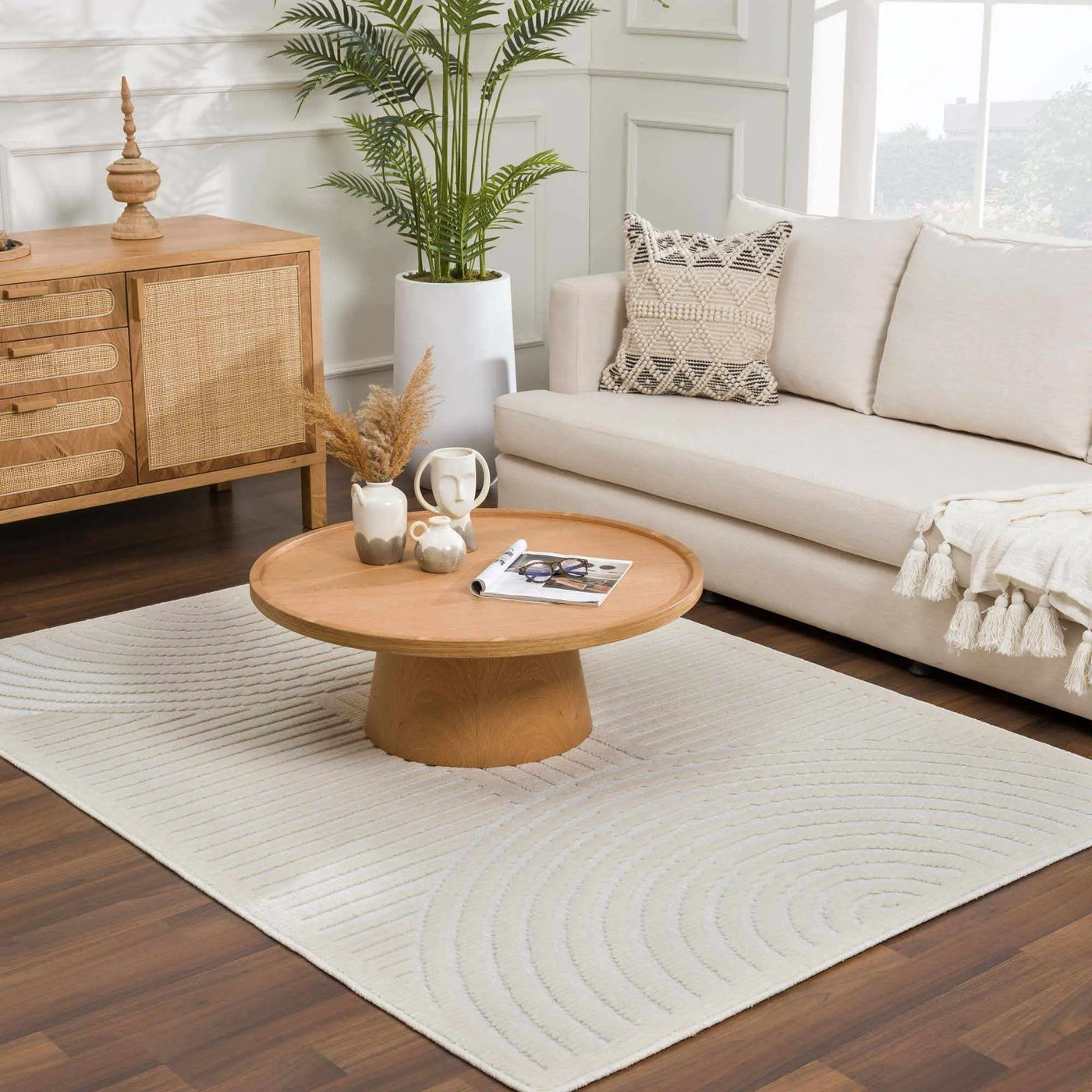 Deron White Washable 3D Rug by Boutique Rugs