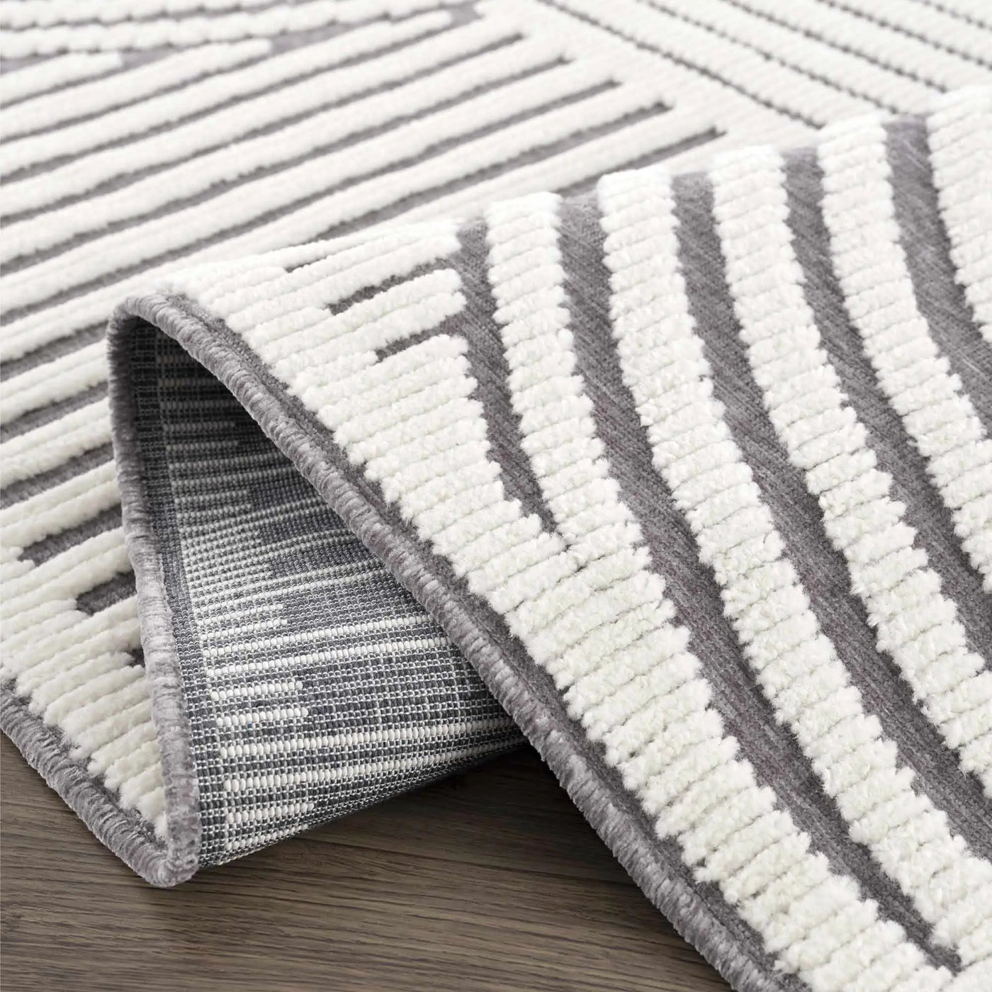 Deron Gray Rainbow Washable Rug by Boutique Rugs