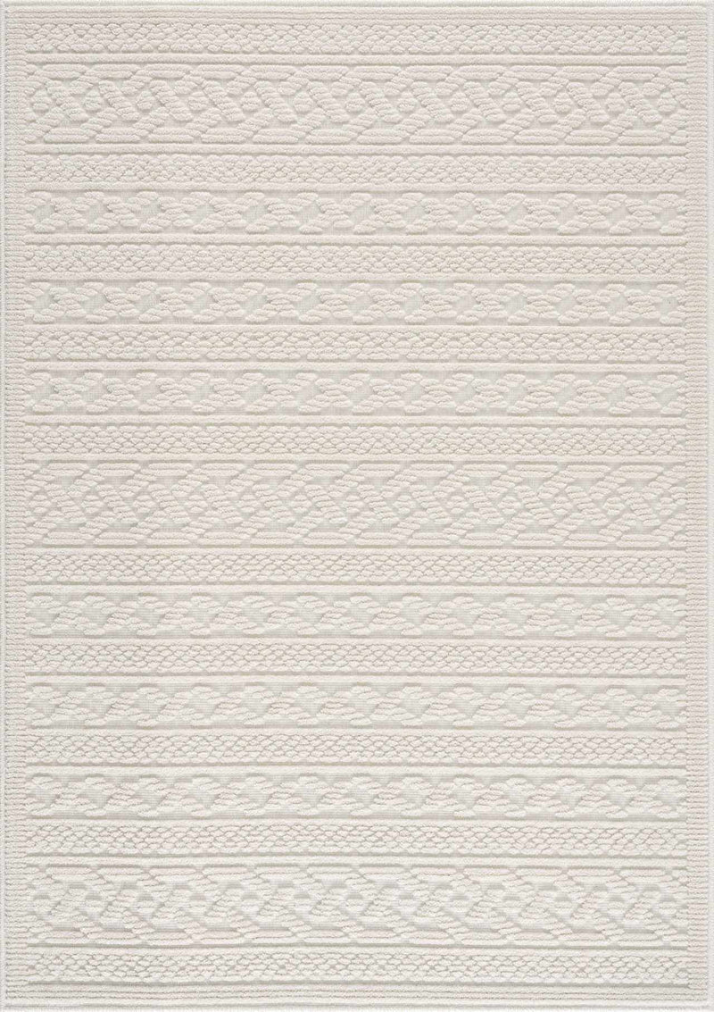 Fadey White 3D Washable Rug by Boutique Rugs
