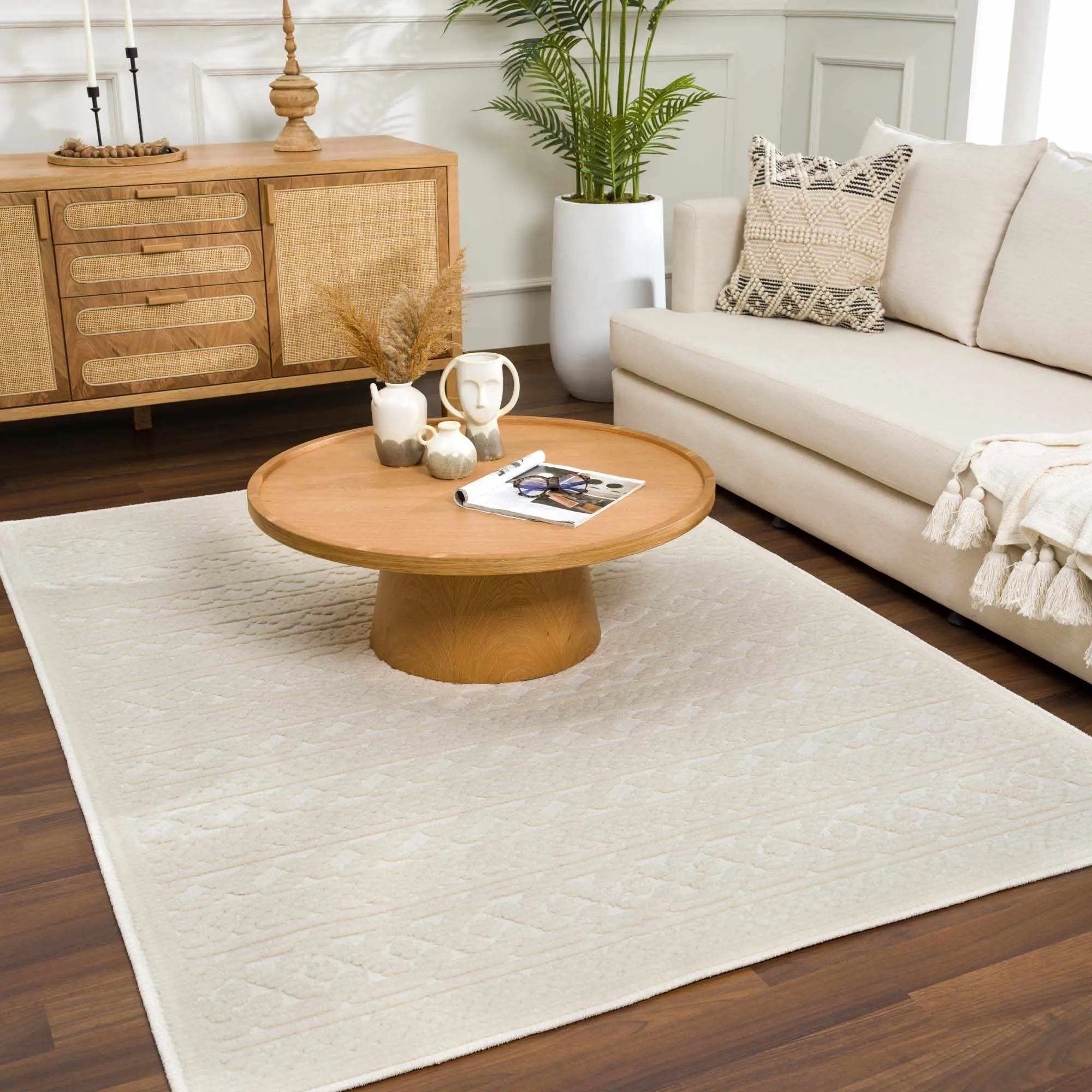Fadey White 3D Washable Rug by Boutique Rugs