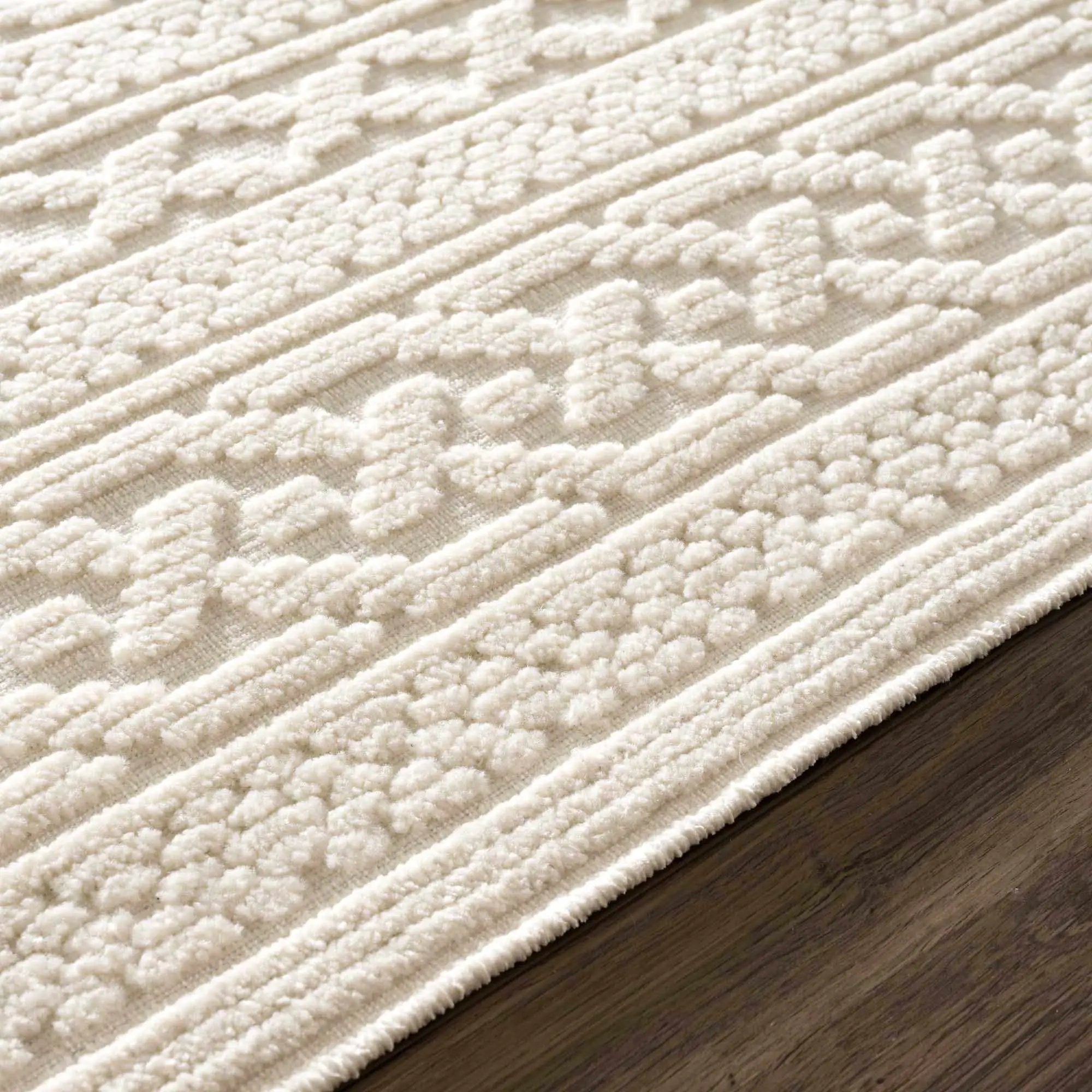 Fadey White 3D Washable Rug by Boutique Rugs