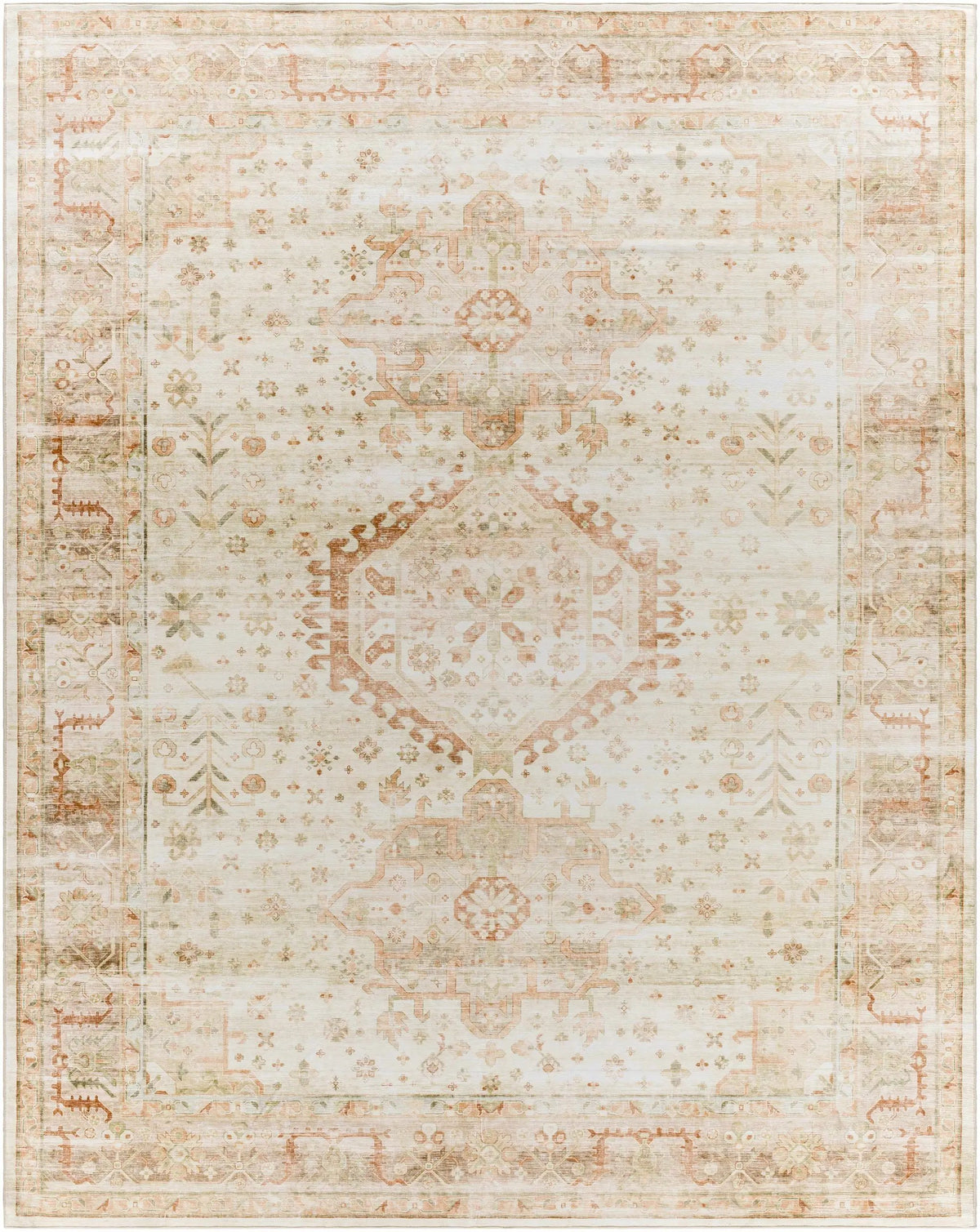 Laran Rust Distressed Washable Area Rug - Clearance, photo 7 of 12