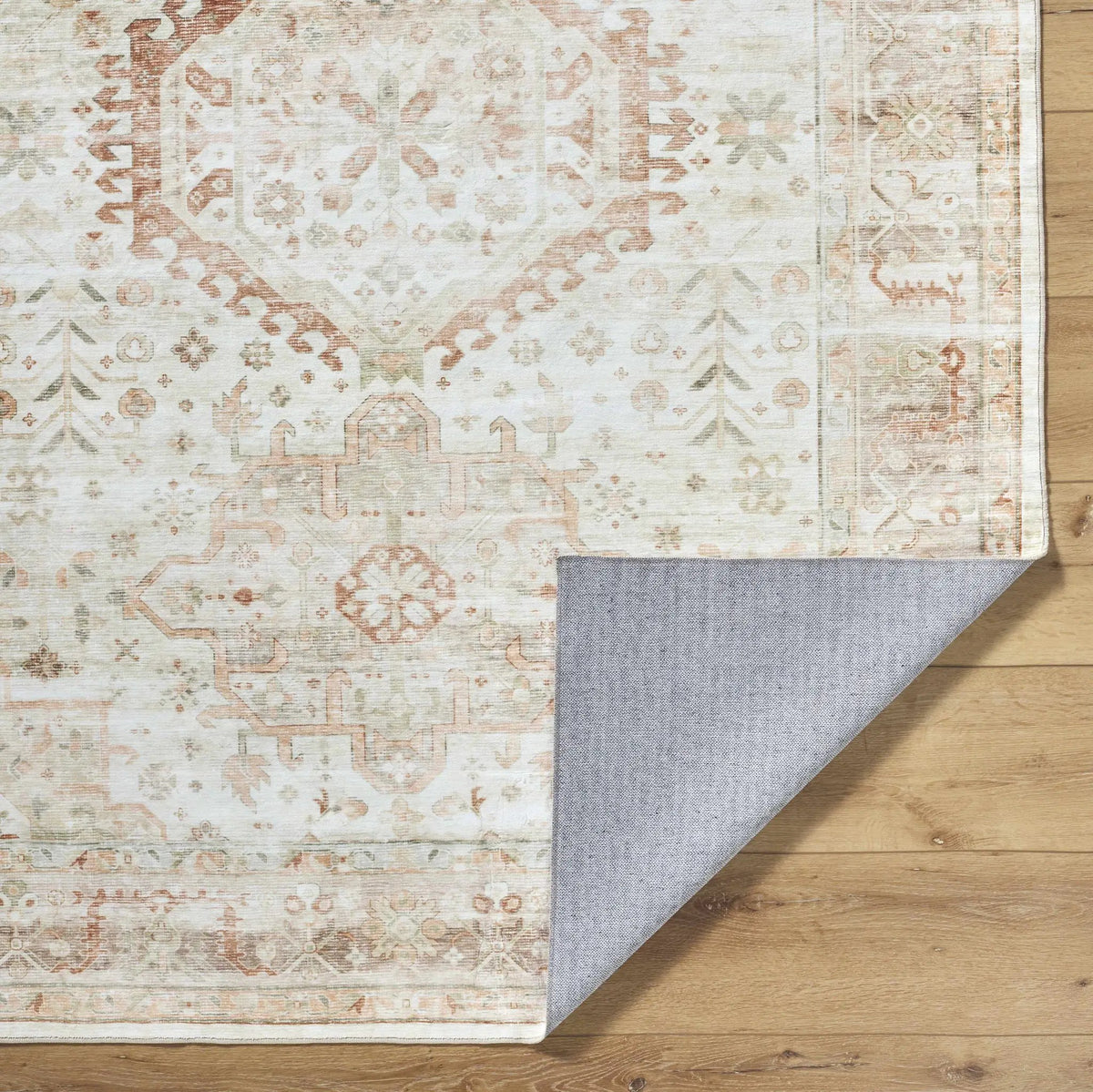 Laran Rust Distressed Washable Area Rug - Clearance, photo 10 of 12
