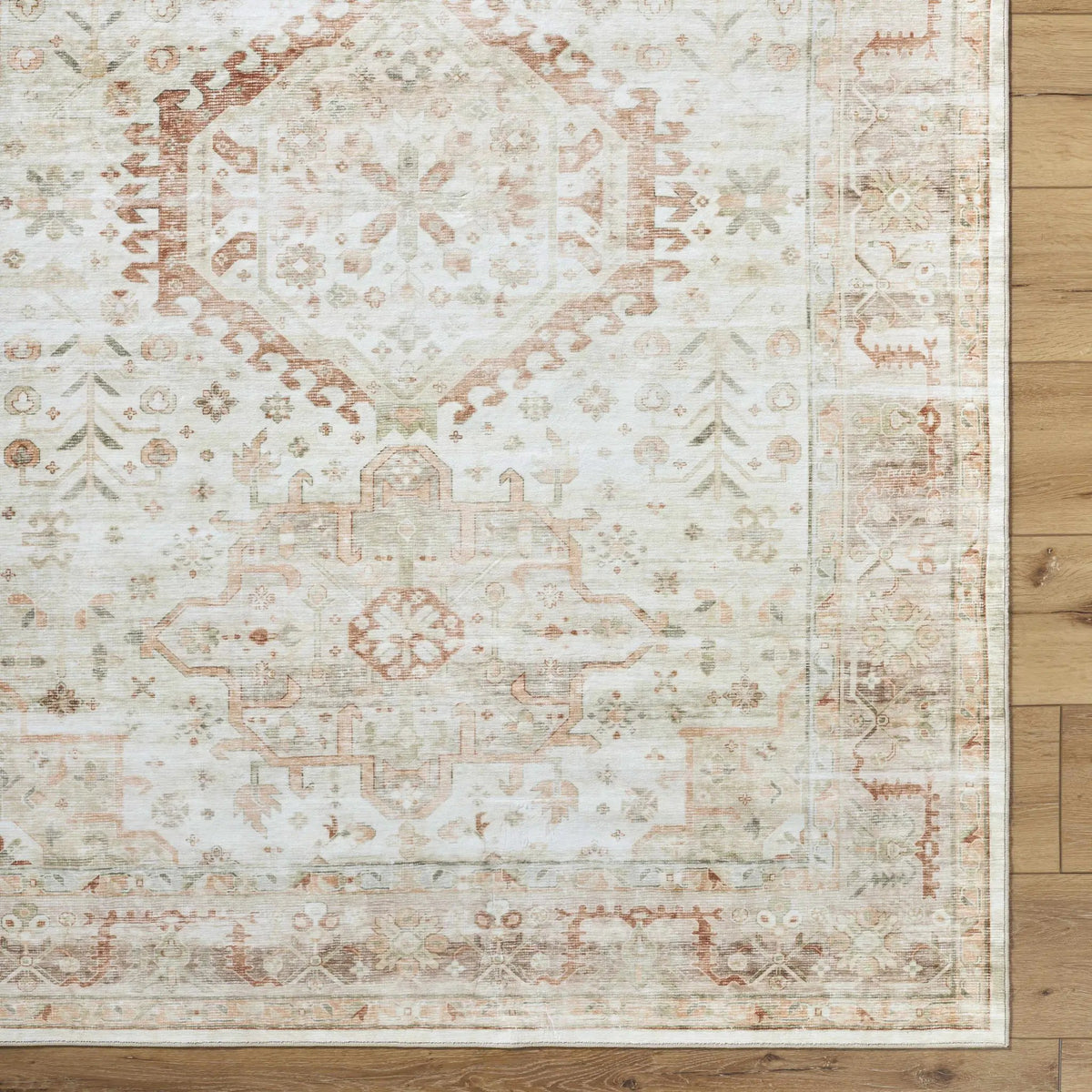 Laran Rust Distressed Washable Area Rug - Clearance, photo 12 of 12