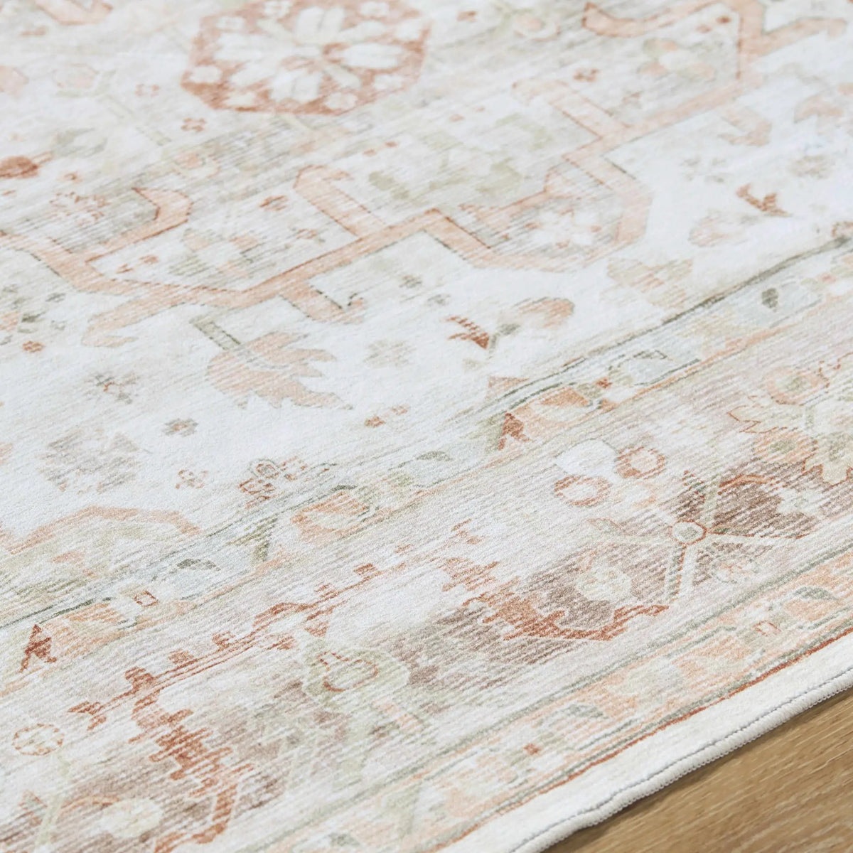Laran Rust Distressed Washable Area Rug - Clearance, photo 11 of 12