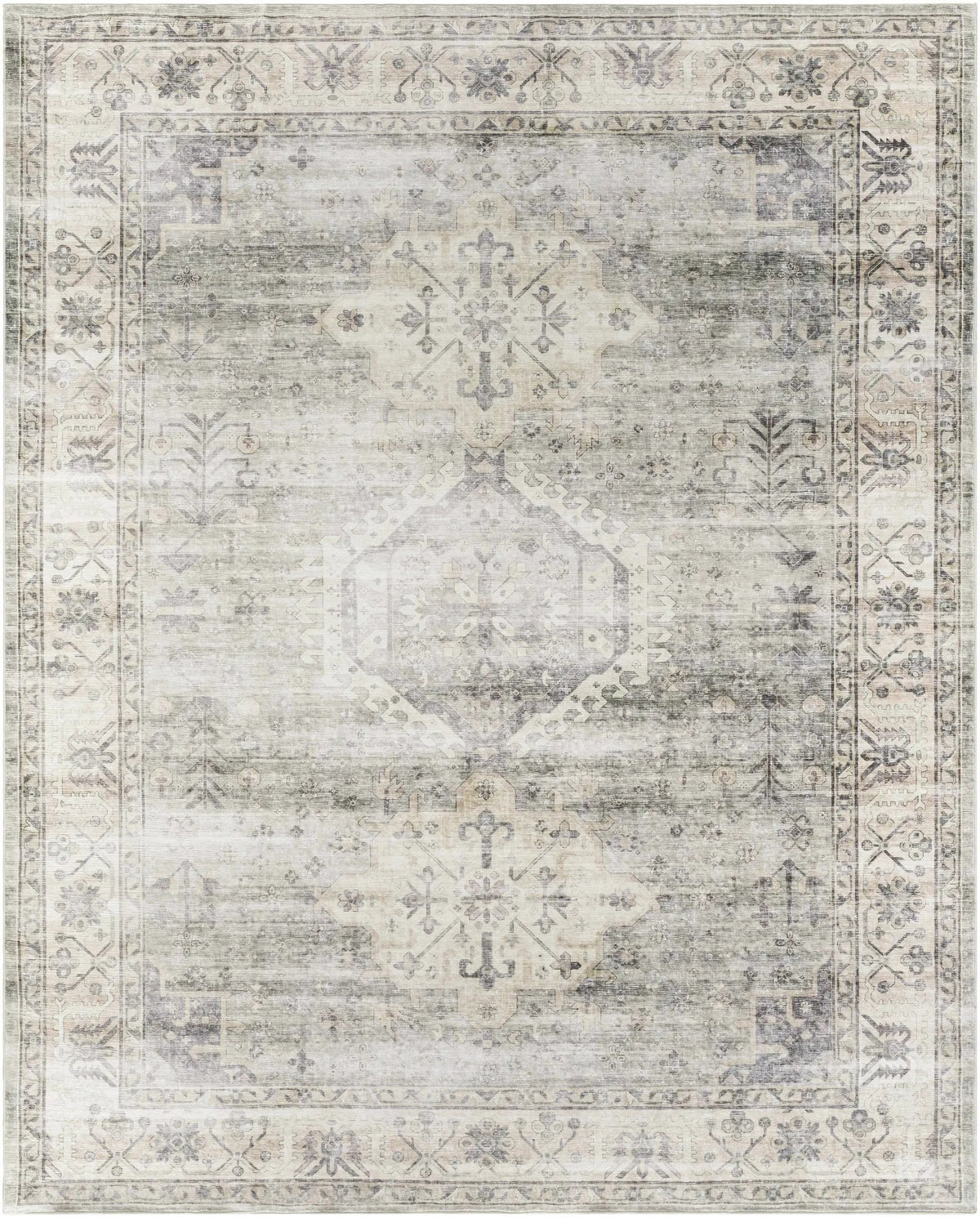 Laran Sage Distressed Washable Area Rug - Clearance, photo 3 of 8