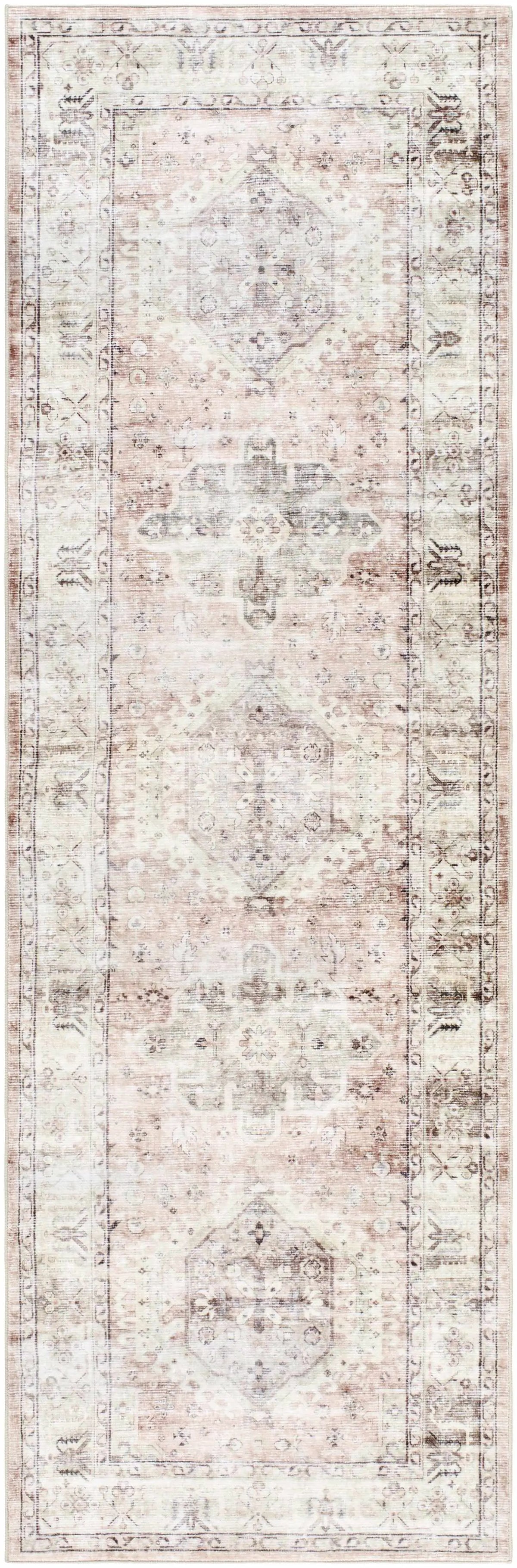 Laran Taupe Distressed Washable Area Rug - Clearance, photo 7 of 8