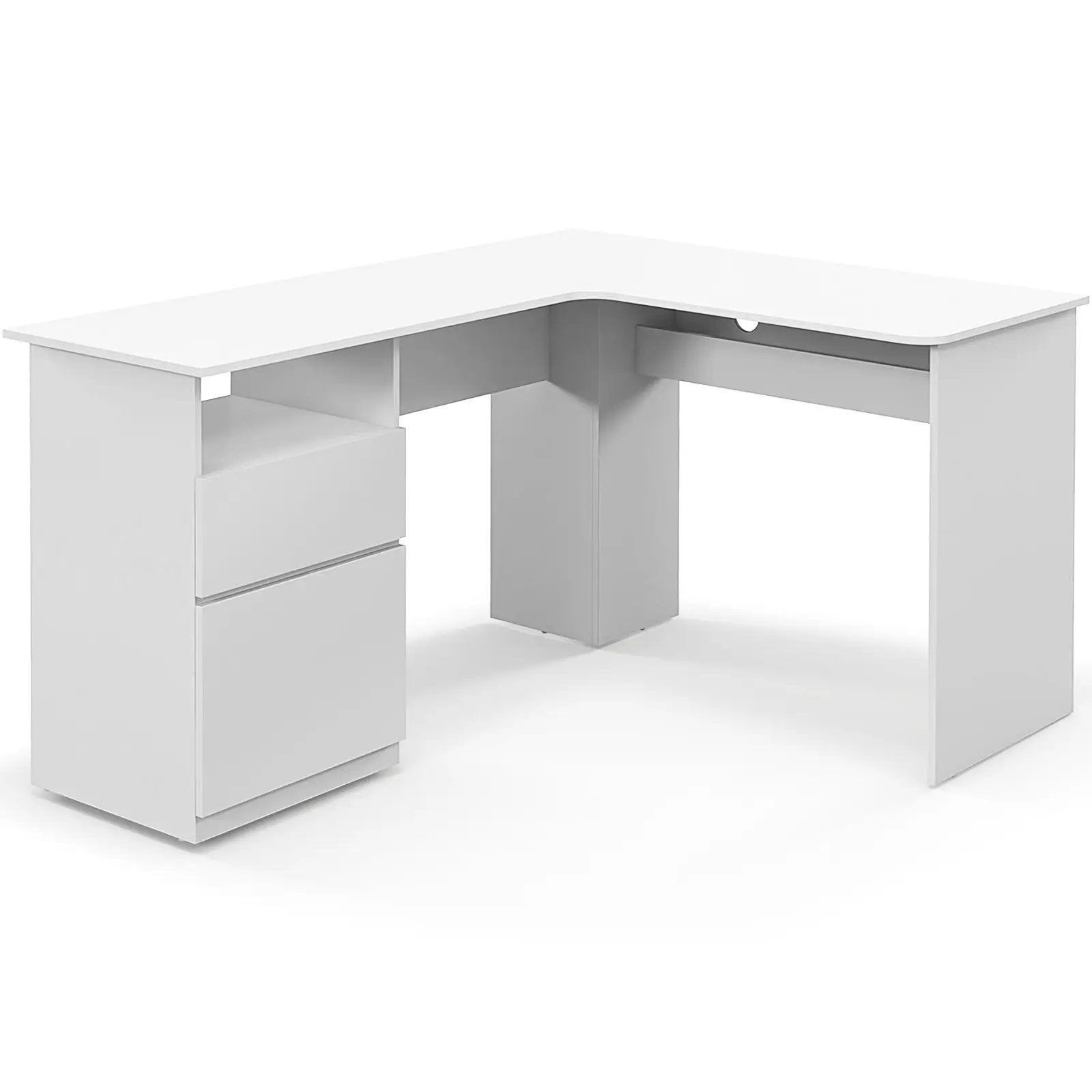 L-Shaped Computer Desk with Letter File Drawer by DirectDeals