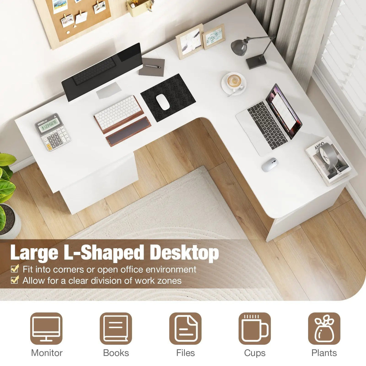 L-Shaped Computer Desk with Letter File Drawer, photo 8 of 9