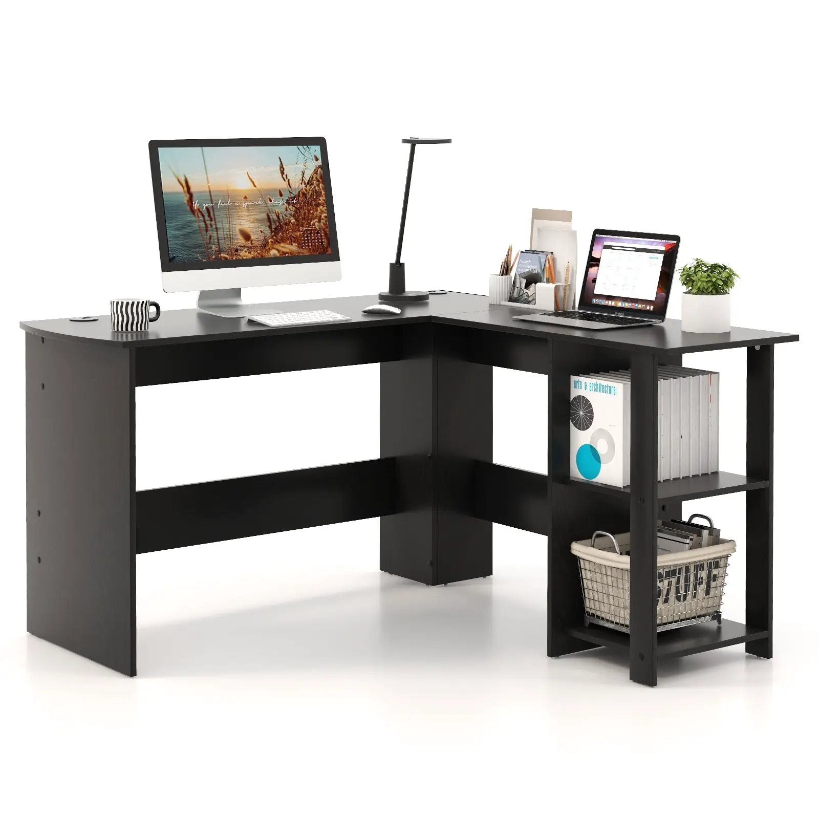 55 Inch x 27 Inch Electric Standing Desk with Drawers by DirectDeals