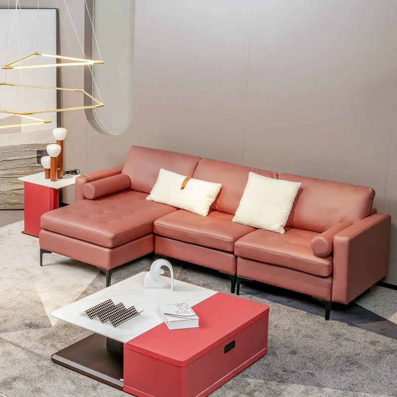 3-Seat L-Shaped Sectional Sofa with USB Ports & Storage by DirectDeals