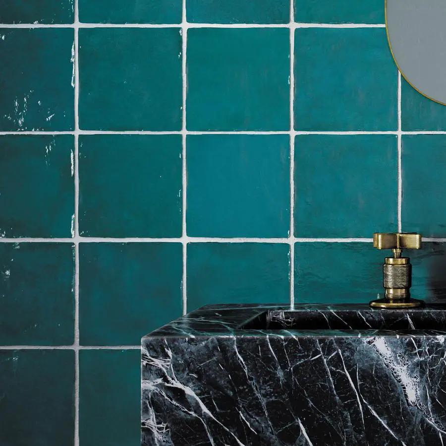 Ocean Green 5x5 Glossy Subway Ceramic Tile (57 pack, 10.76 sq ft/case) by Apollo Tile