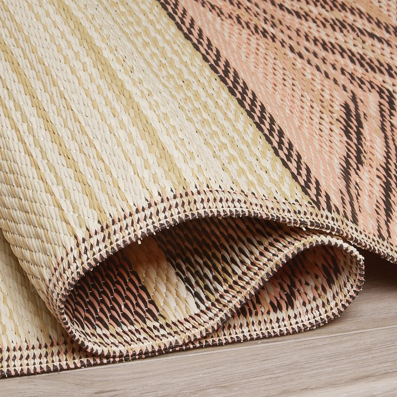 Lagos - Sand & Coral Boho Outdoor Rug for Patio FINAL SALE by Fab Habitat