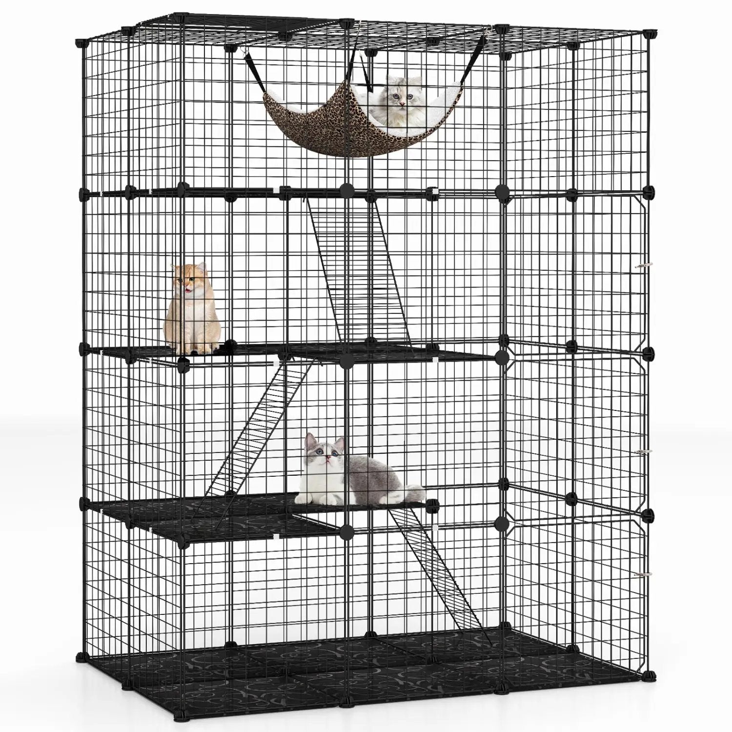 4-Tier Cat Cage with Skylight and Hammock for 1-4 Cats by DirectDeals