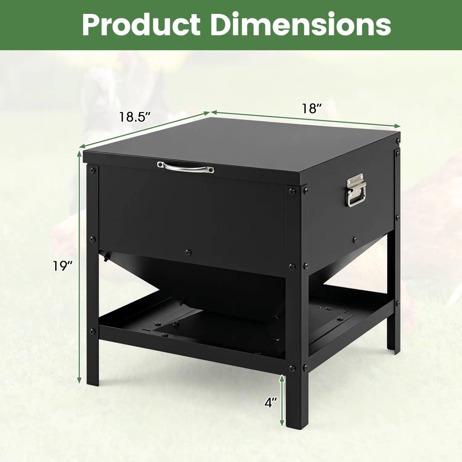 Large Capacity Chicken Feeder with Openable Lid by DirectDeals