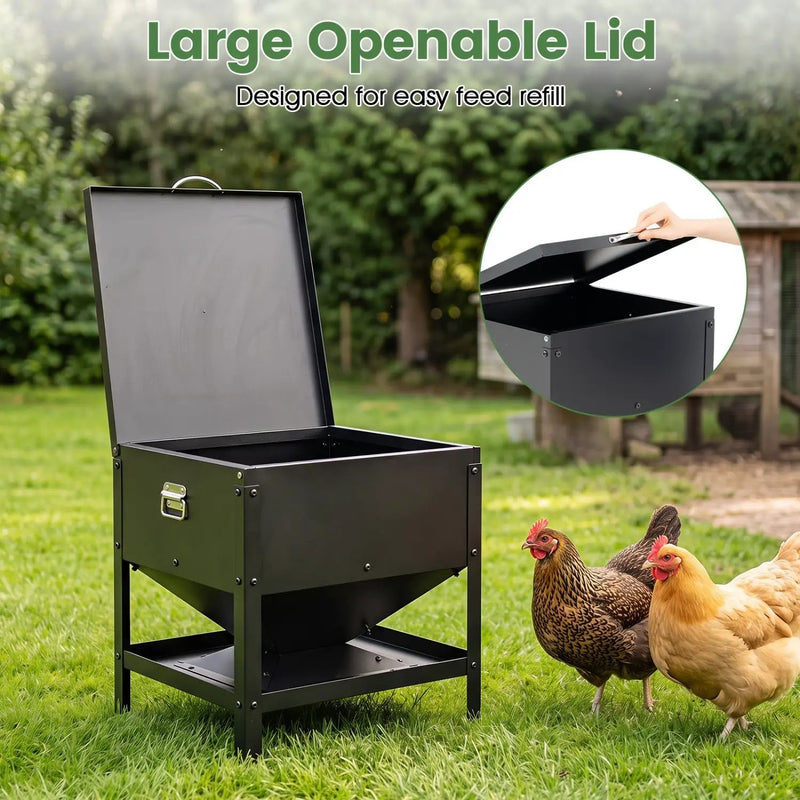 Large Capacity Chicken Feeder with Openable Lid by DirectDeals