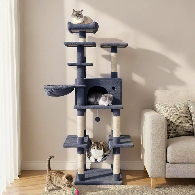 Large Cat Tree for Indoor Cats 63" Tall Cat Tower by DirectDeals