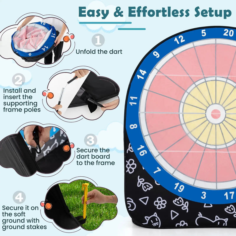 Large Dart Board for Kids with 4 Kick Balls by DirectDeals