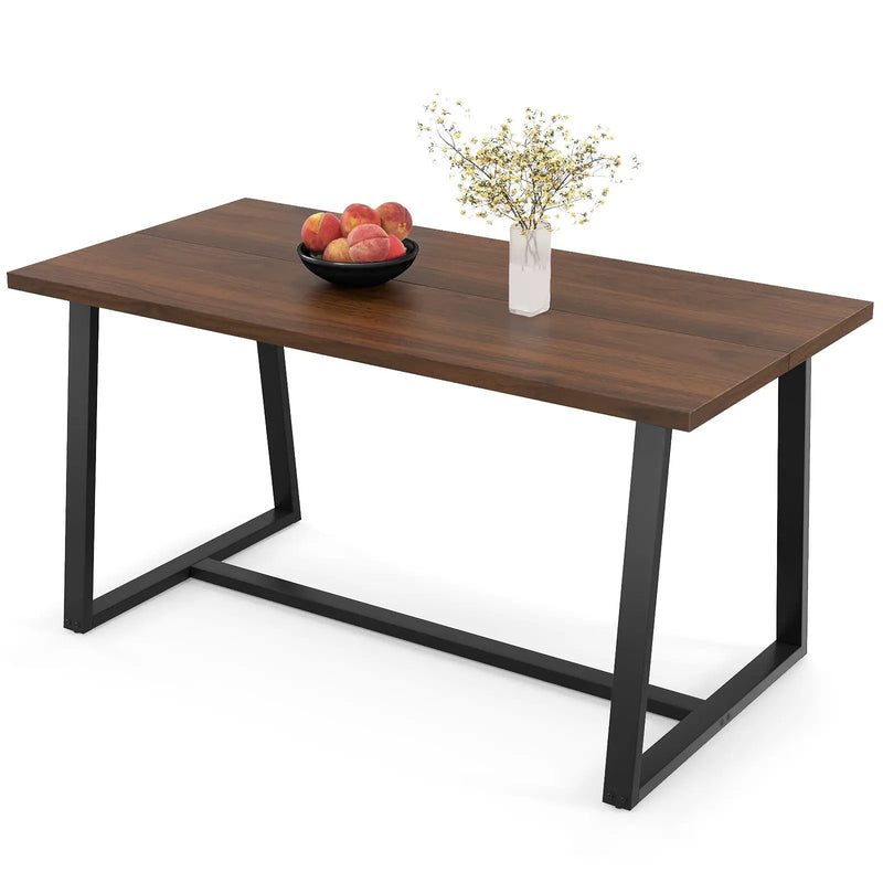Large Dining Table with Heavy-duty Metal Frame and Anti-slip Foot Pads by DirectDeals