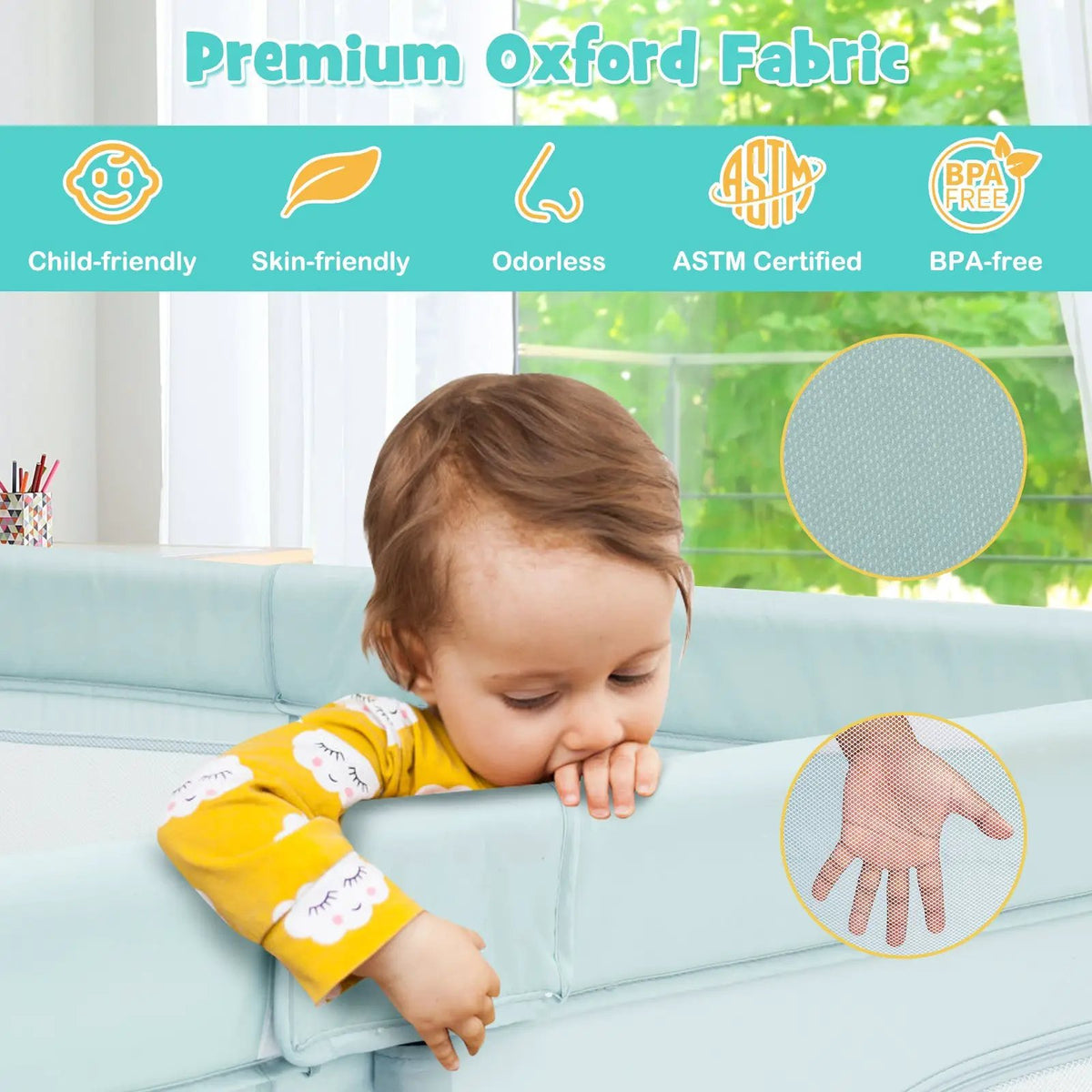 Large Infant Baby Playpen Safety Play Center Yard with 50 Ocean Balls, photo 5 of 11