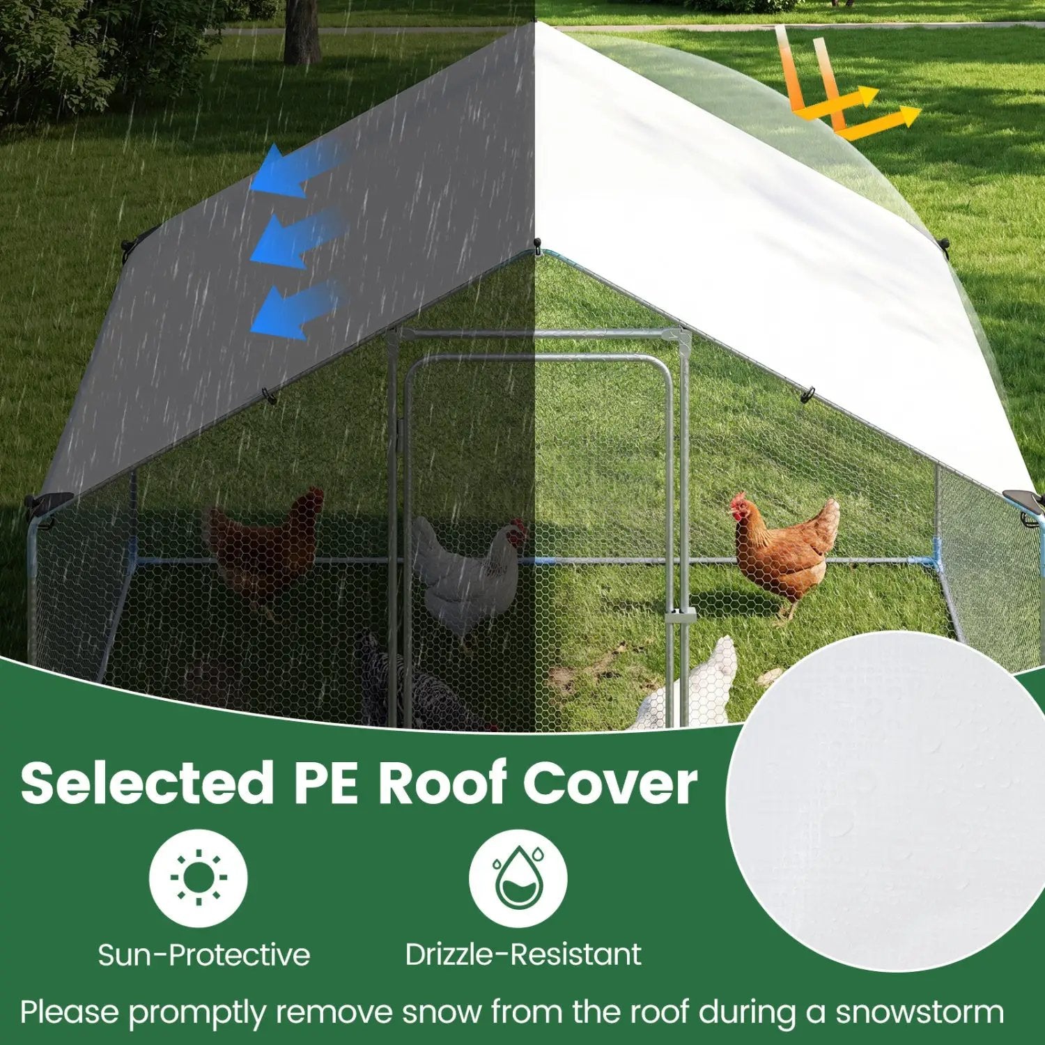 Large Metal Chicken Coop 9.8 x 6.7 Ft with Waterproof Cover by DirectDeals