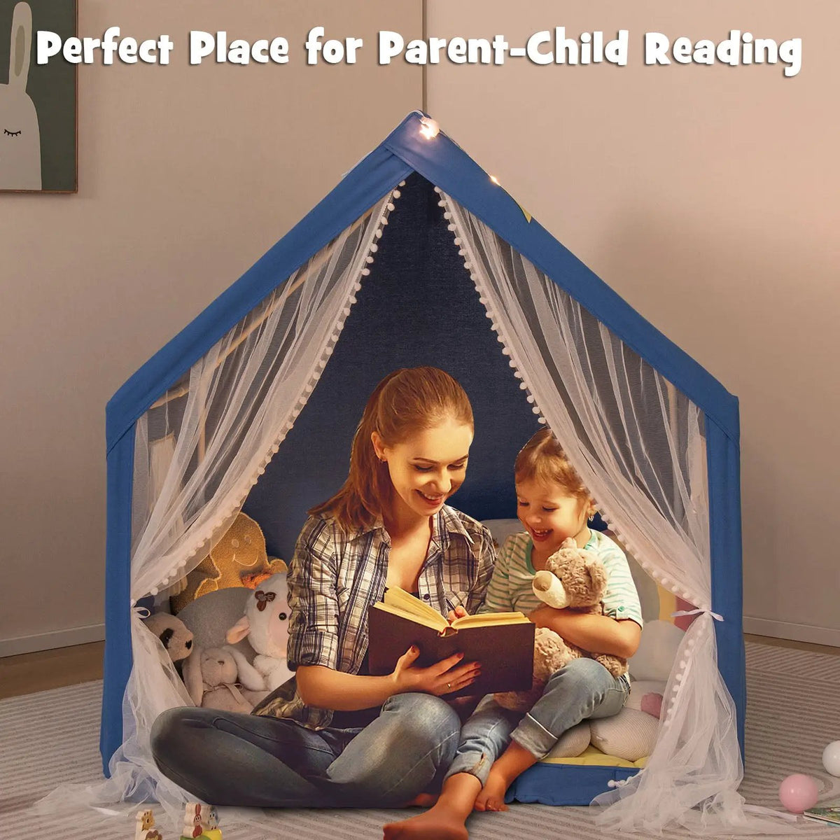 48 x 42 x 50 Inch Large Play Tent with Washable Cotton Mat Holiday Birthday Gift for Kids, photo 2 of 9