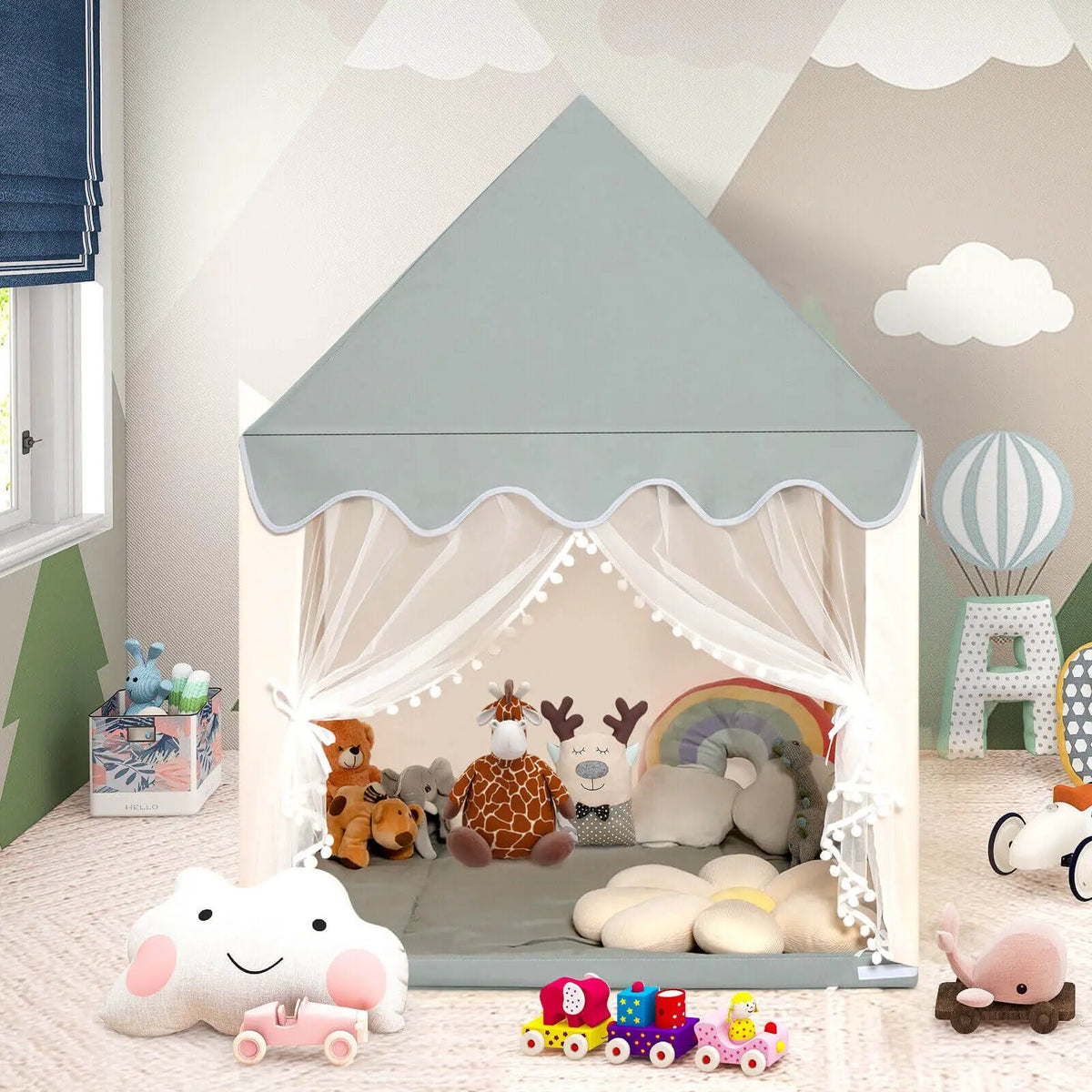Kids Large Play Castle Fairy Tent with Mat