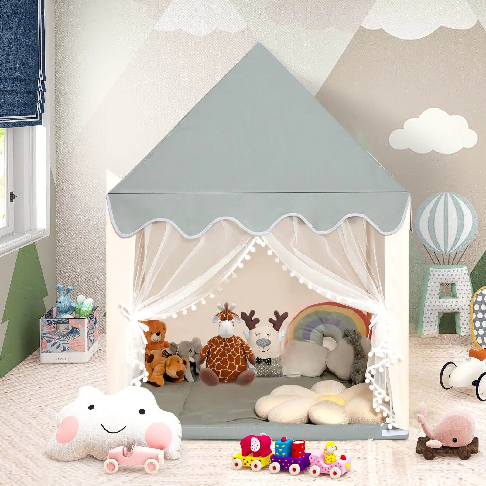 Kids Large Play Castle Fairy Tent with Mat by DirectDeals