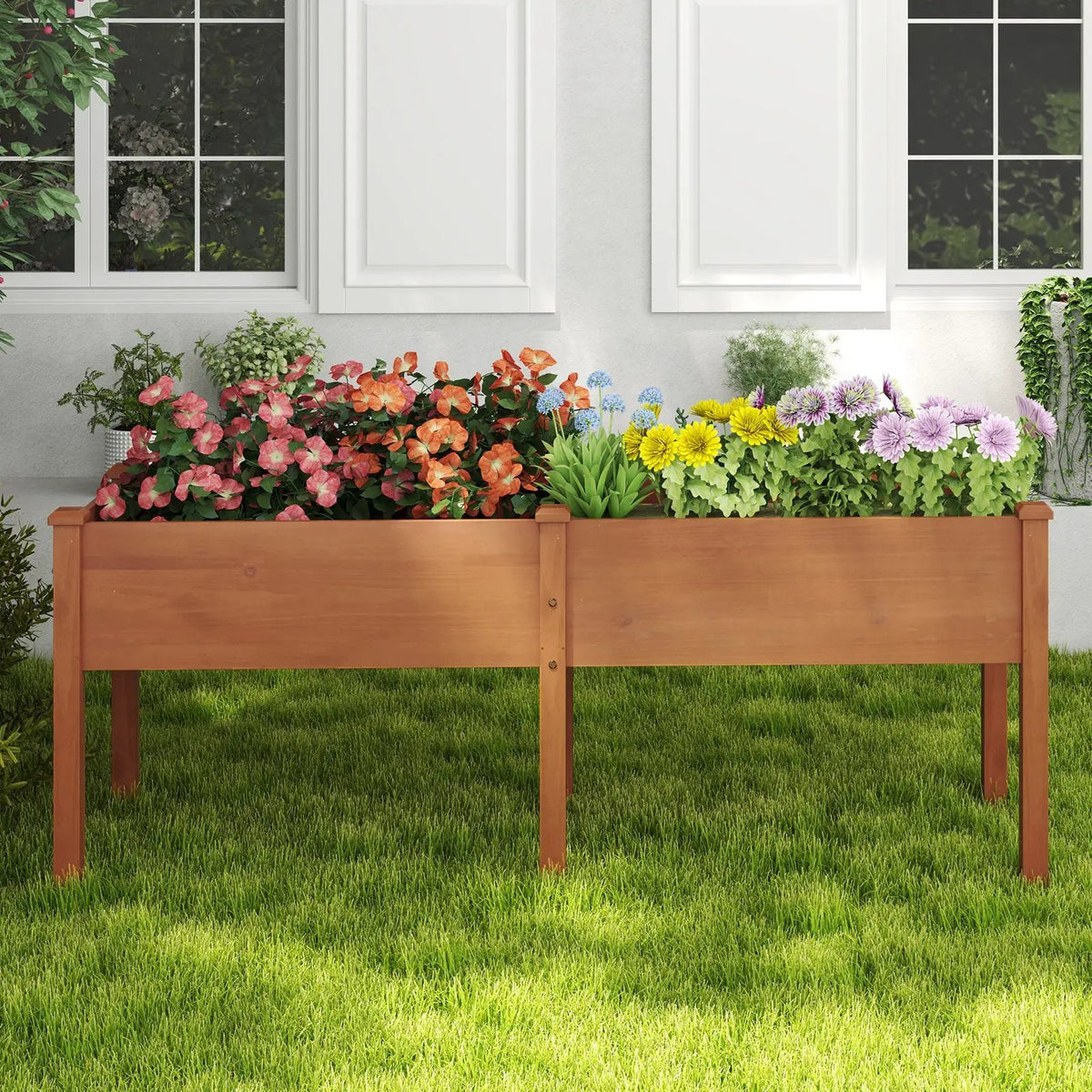 Large Raised Garden Bed with Drainage Holes and 6 Supporting Legs