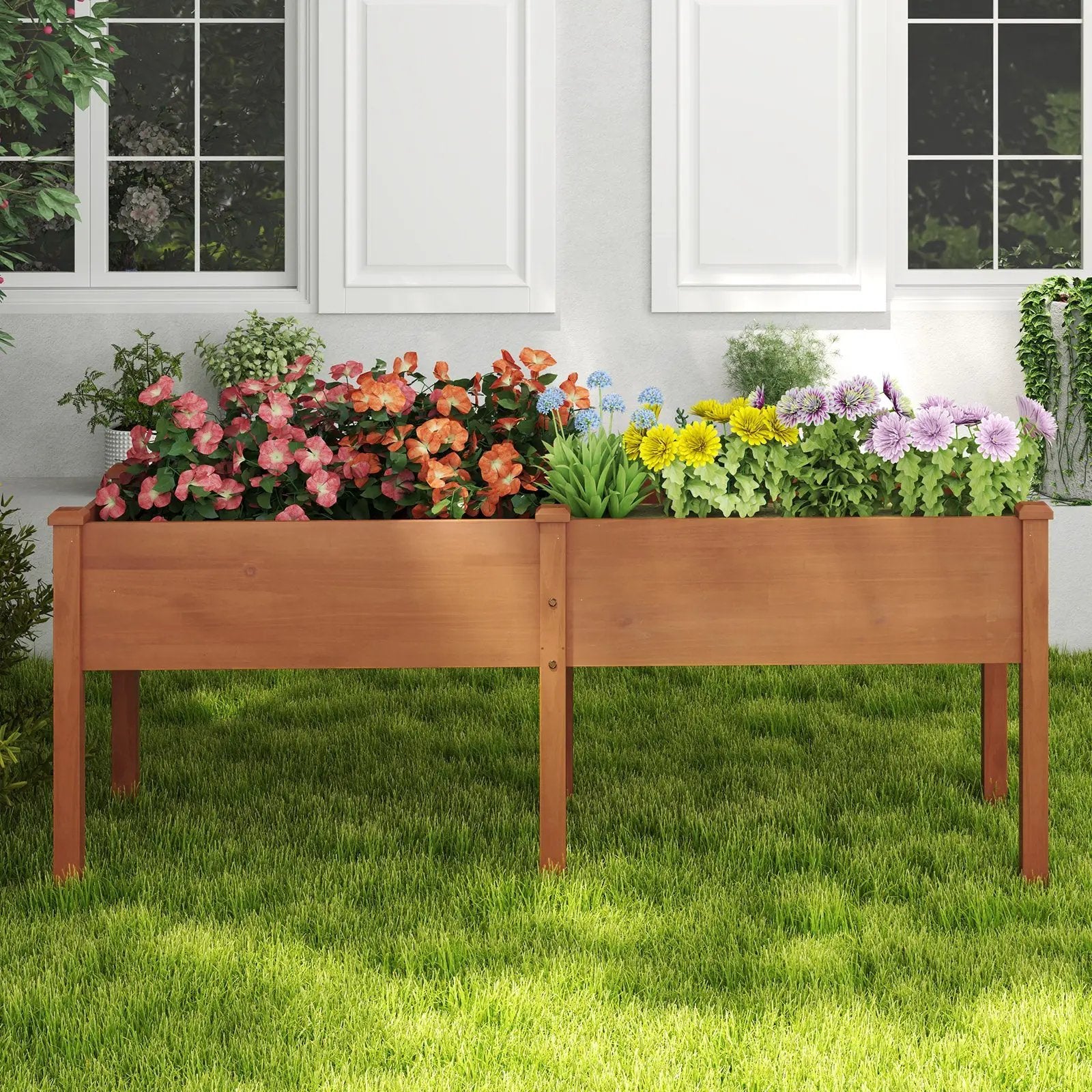 Large Raised Garden Bed with Drainage Holes and 6 Supporting Legs by DirectDeals