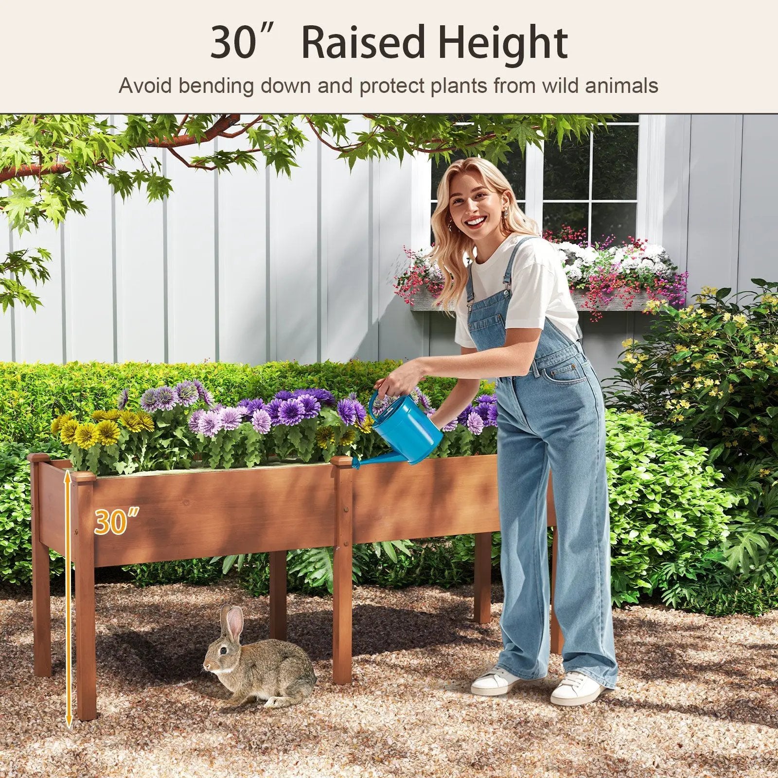 Large Raised Garden Bed with Drainage Holes and 6 Supporting Legs by DirectDeals