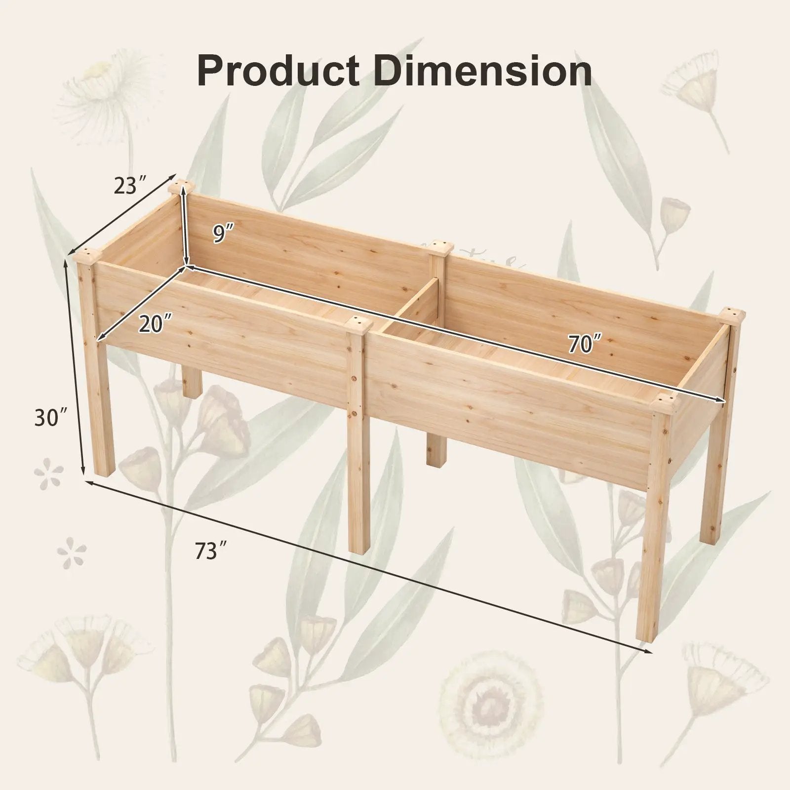 Large Raised Garden Bed with Drainage Holes and 6 Supporting Legs by DirectDeals