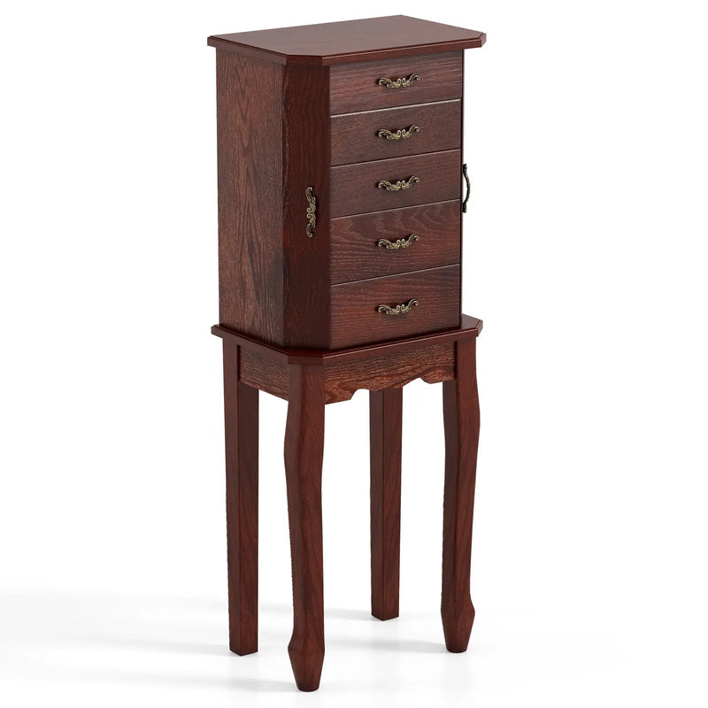 Standing Jewelry Box with 4 Drawers and 2 Side Doors by DirectDeals