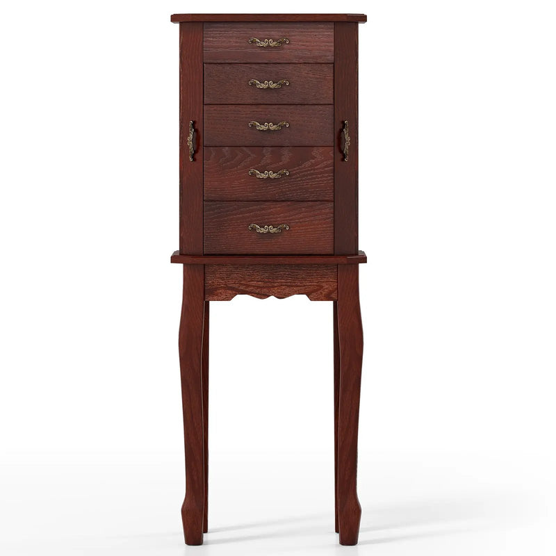Standing Jewelry Box with 4 Drawers and 2 Side Doors by DirectDeals