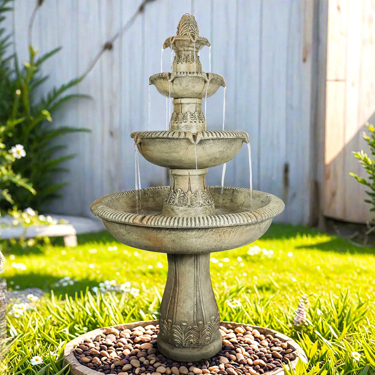 Concrete Heritage 3 Tier Outdoor Water Fountain 63 in., photo 2 of 3
