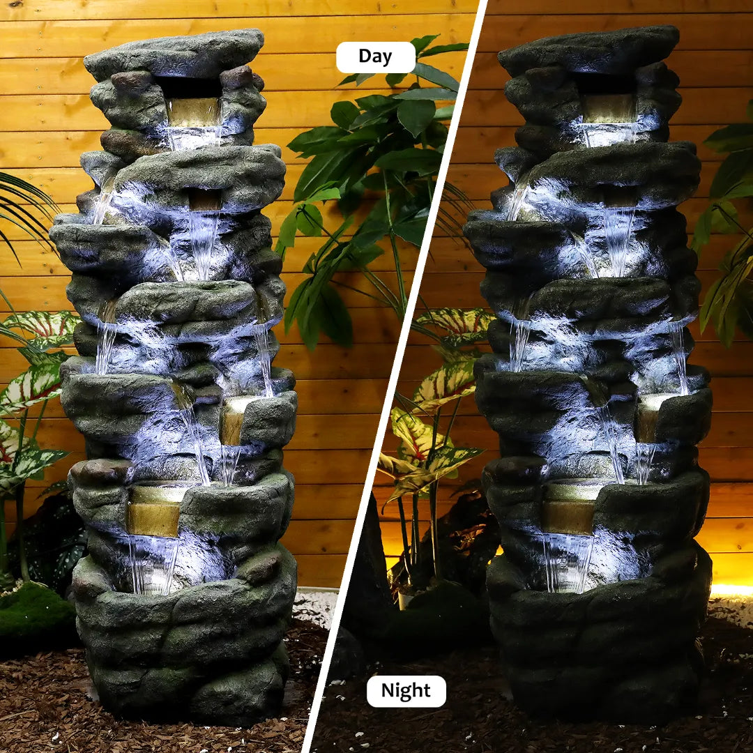 Resin River Rock Outdoor Fountain Pillar 51 Inch 52 lb, photo 2 of 4