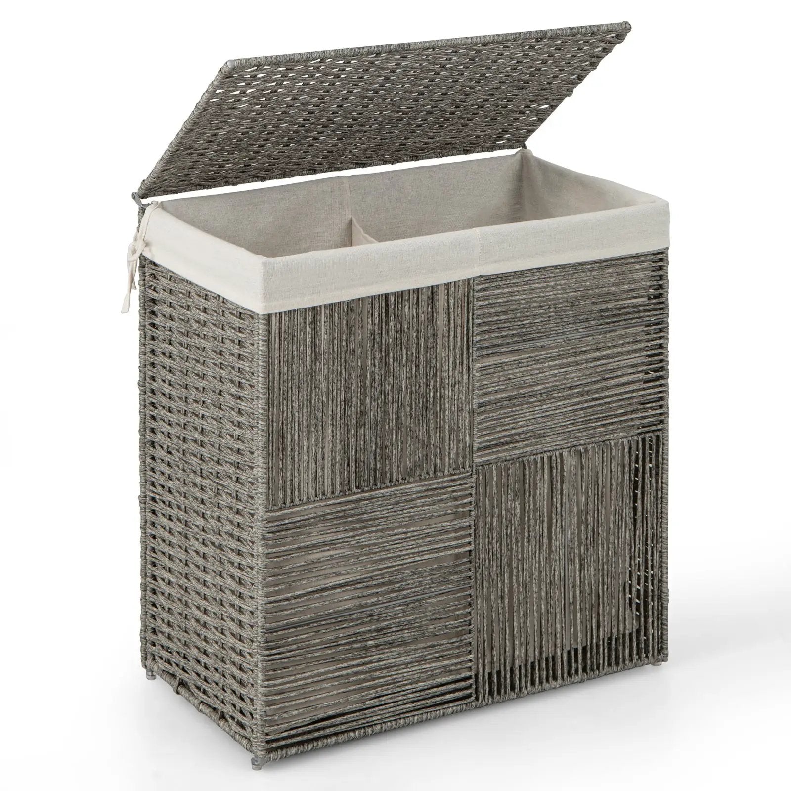 29 Gallons Laundry Hamper with Convenient Handles and Removable Liner Bag-Gray by DirectDeals