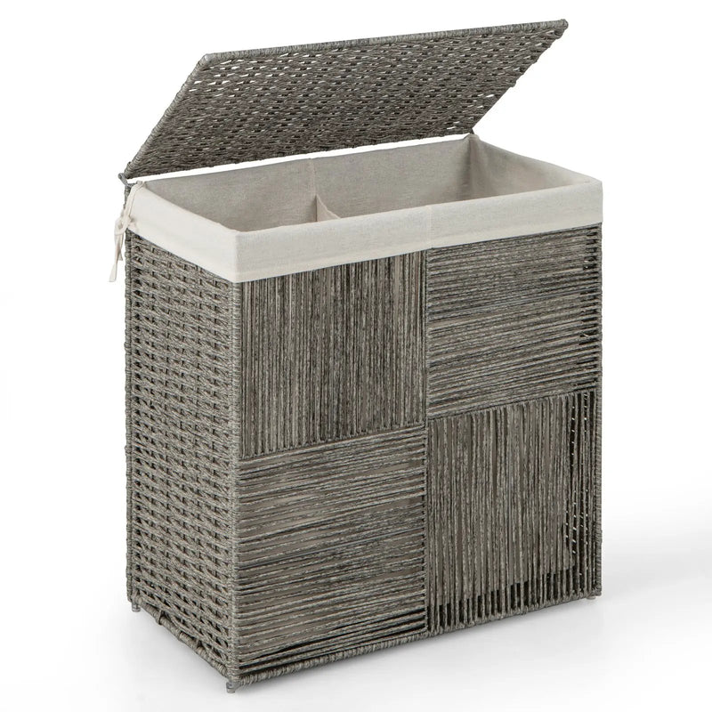 29 Gallons Laundry Hamper with Convenient Handles and Removable Liner Bag-Gray by DirectDeals