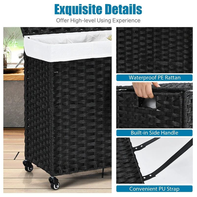 Laundry Hamper with Wheels and Lid by DirectDeals
