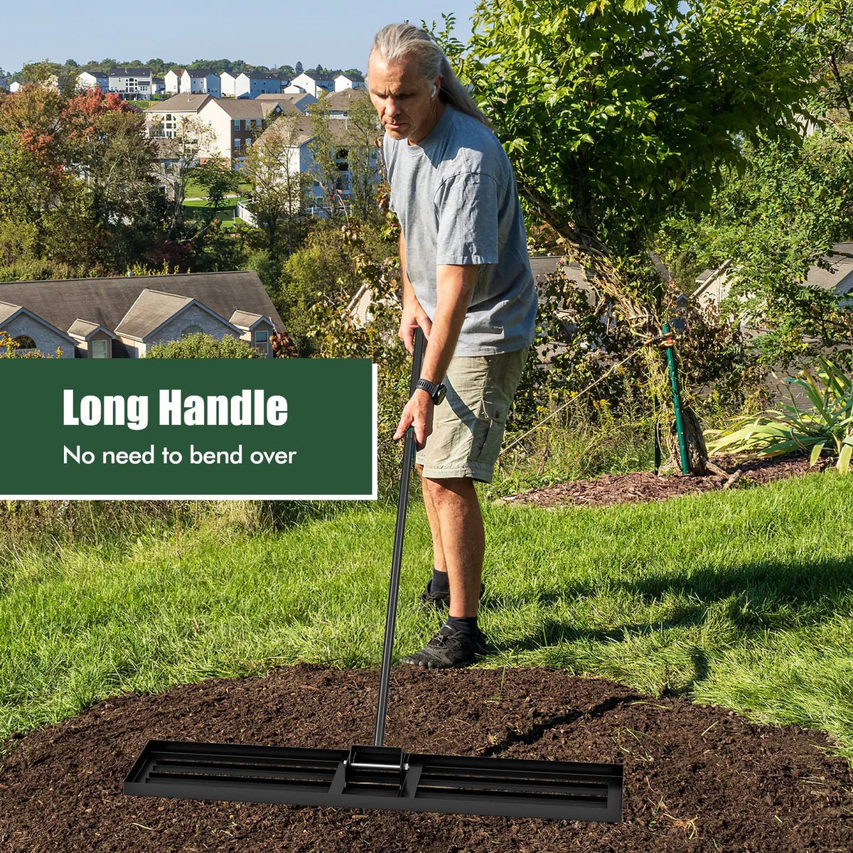Lawn Leveling Rake 46 x 10 Inch Heavy Duty Lawn Level Tool for Soil, photo 4 of 10