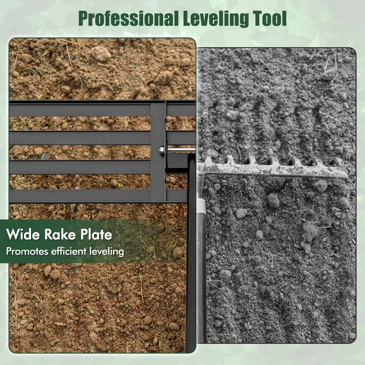 Lawn Leveling Rake 46 x 10 Inch Heavy Duty Lawn Level Tool for Soil, photo 5 of 10